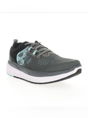 Propet Women's Gray Mesh Athletic Running Shoes with Teal Accents Sz 8.5